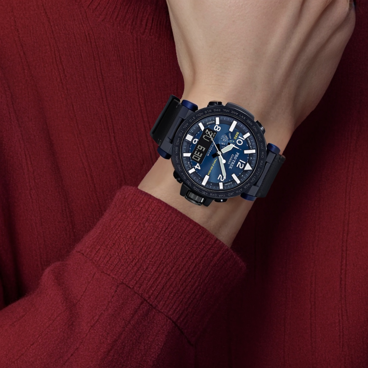 Мужские часы Casio PRO TREK PRG (синие) — фото 5