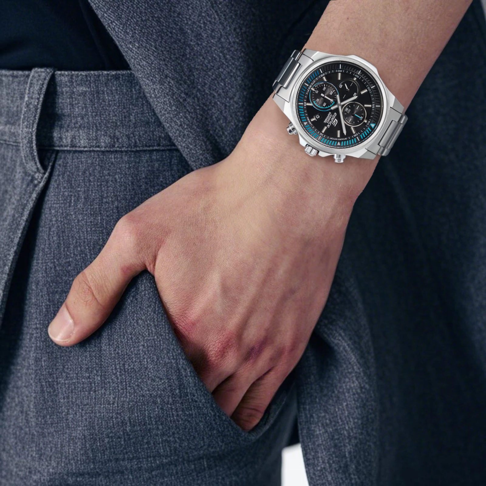 Мужские часы Casio EDIFICE (черные) — фото 6