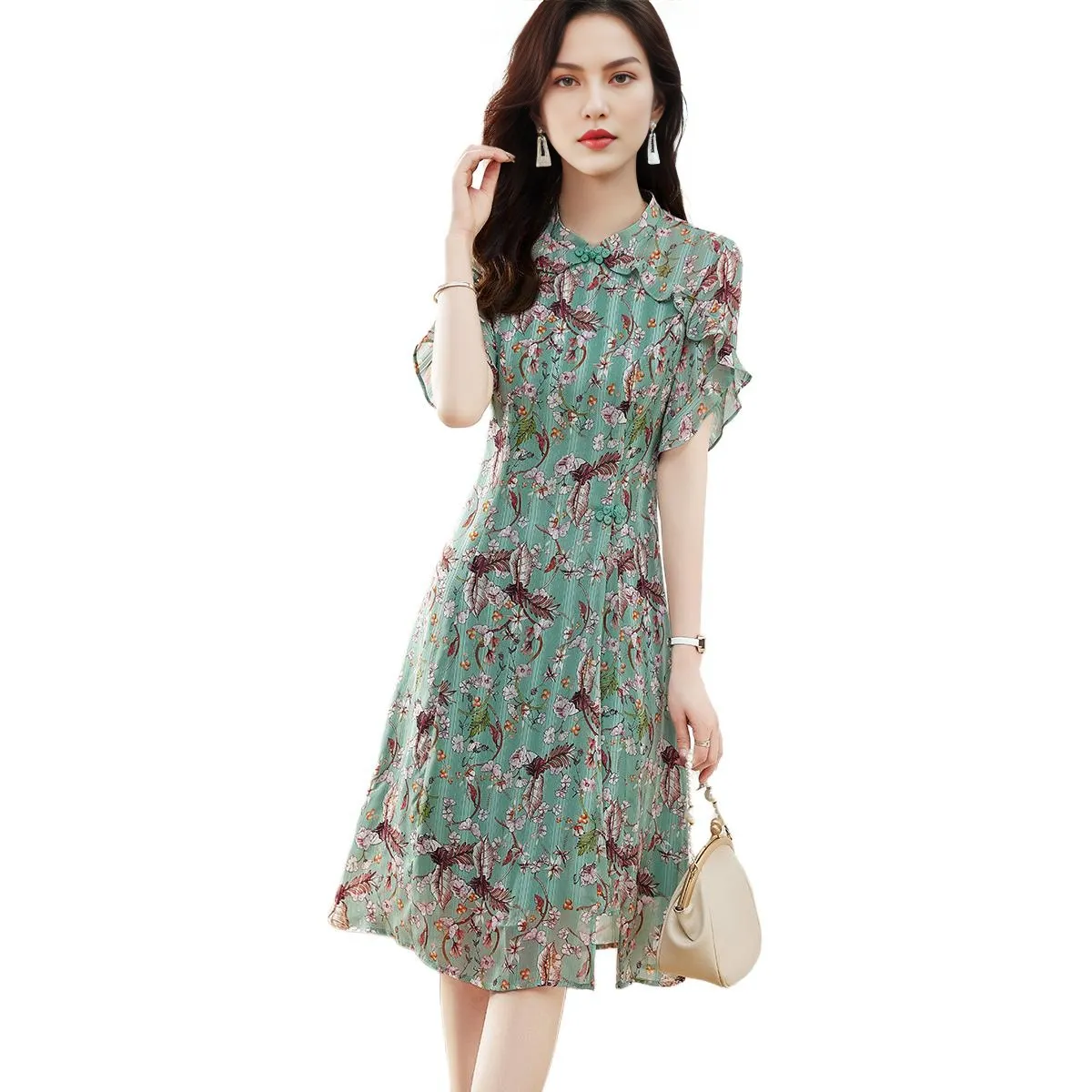 XWI Short Sleeved Dress Women's Green