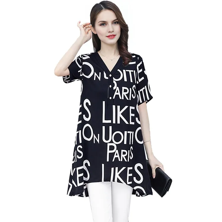 Cypress House Рубашка Женская Черная с Белым Буква