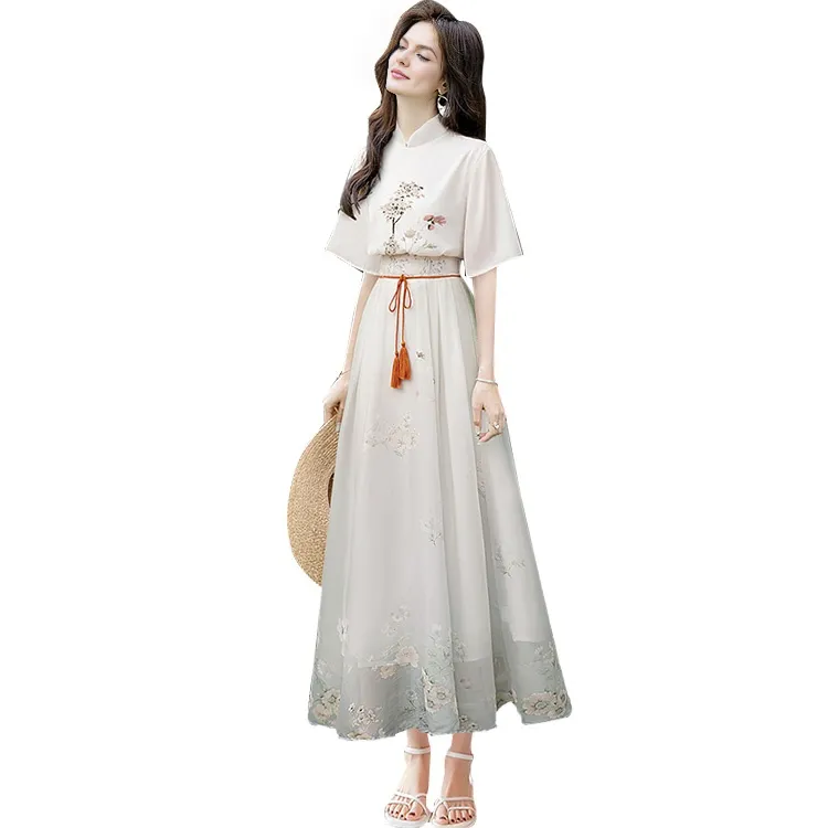 Cypress House Комплект с юбкой Женская Белая+Бежевая Серый Градиент