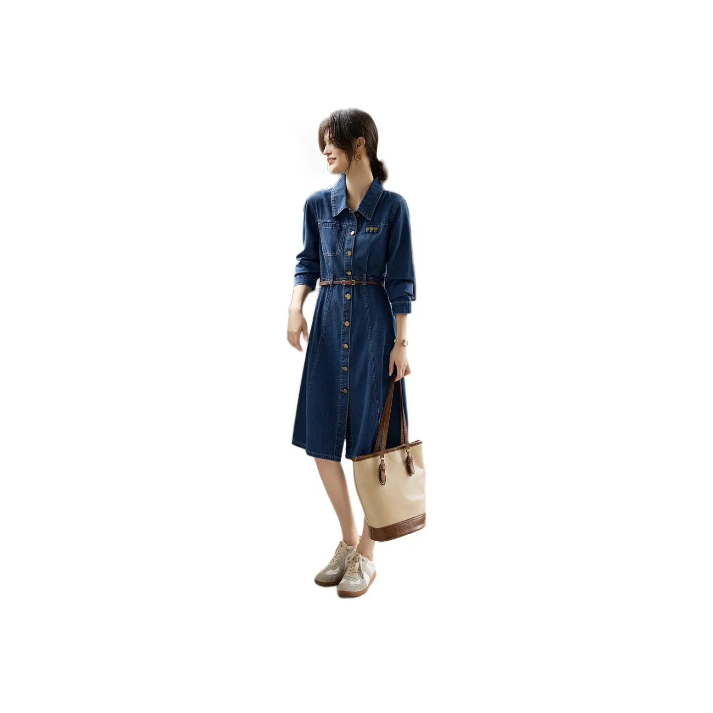 XWI Long Sleeved Dresses Women's Denim Blue