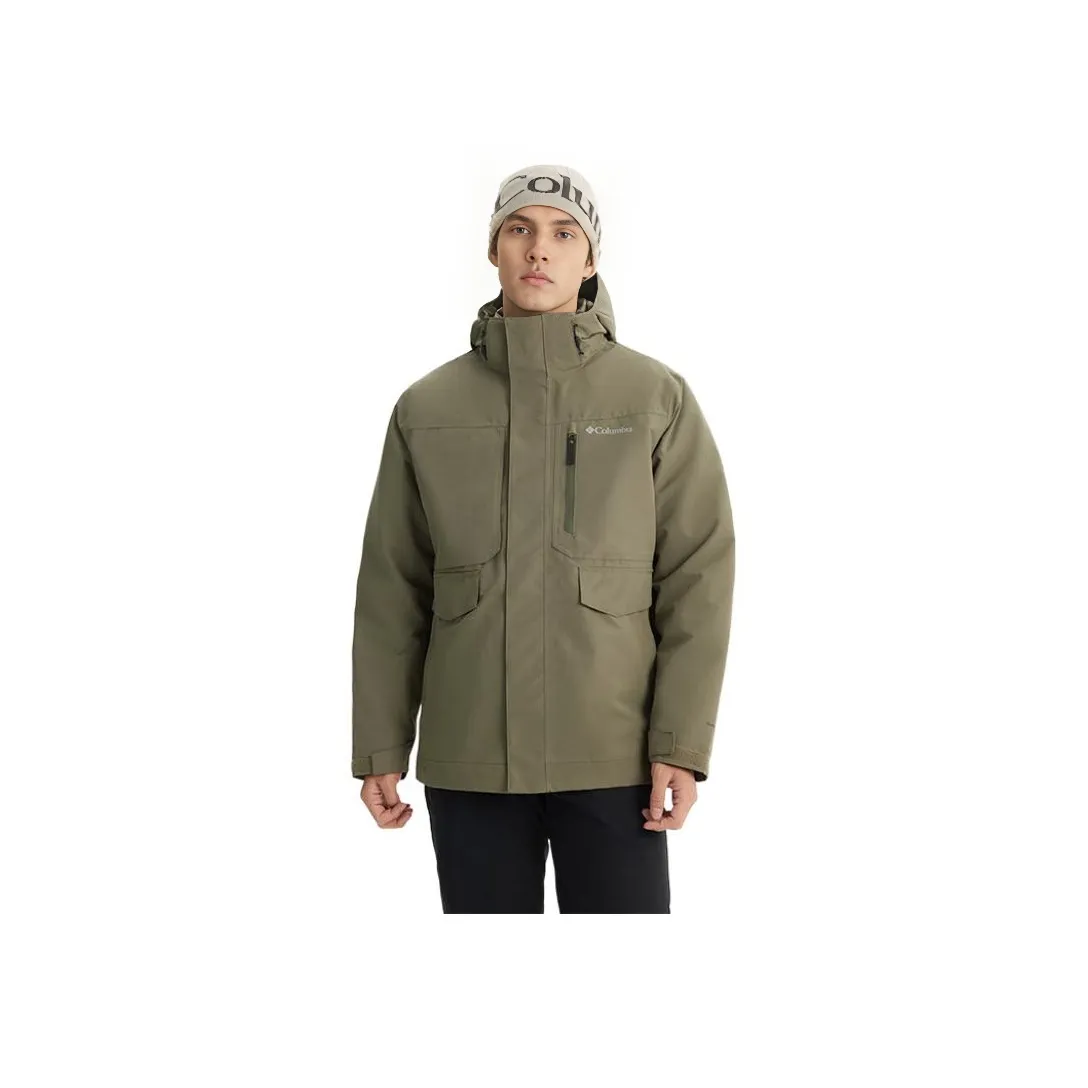 Columbia совместный бренд 24 Осенний и Зимний Водонепроницаемый Устойчивый к Износу Термический Отражающий Тепло Ветровка Мужской Зеленый