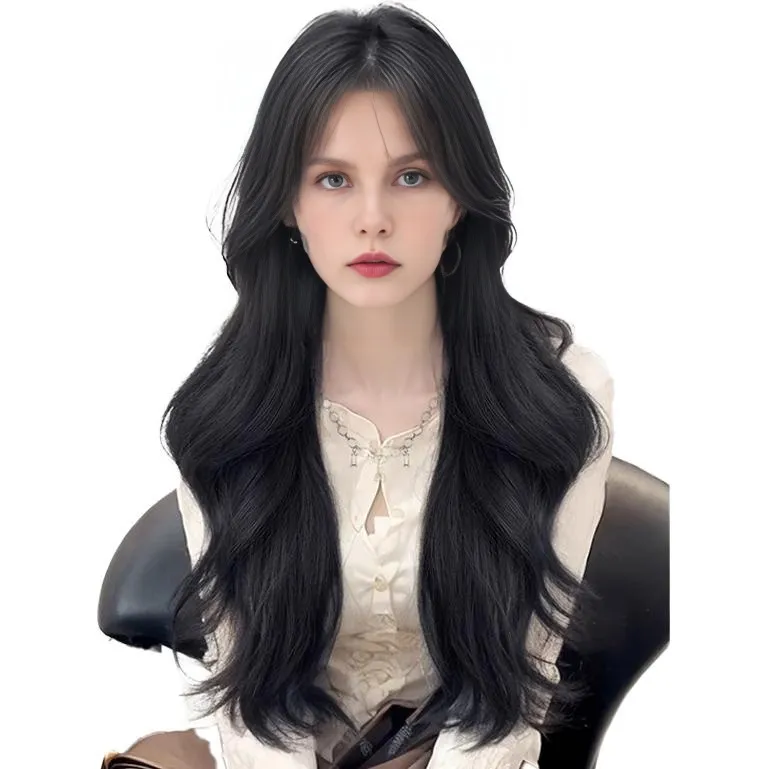 LIANXIANGKE Перука Женская Длинные Синтетические Волосы Полная Голова Комплект Сетка Красный Горячая Большая Волна Кудрявая Перука Высокотемпературная Пряжа