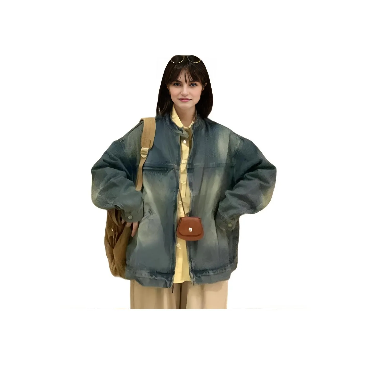 KULAIYA Denim Jacket Women's Wasteland Blue KULAIYA Деним Куртка Женская Wasteland Синий