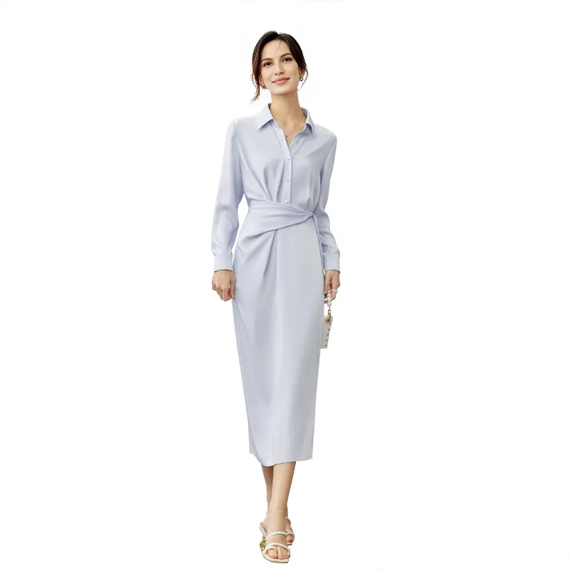 SENTUBILA Long Sleeved Dress Women's Blue Purple