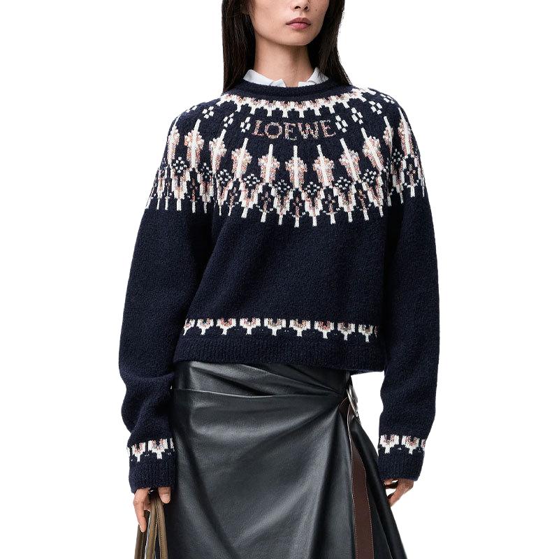 Женский свитер LOEWE SS26 Fair Isle Jacquard (многоцветный) — фото 2