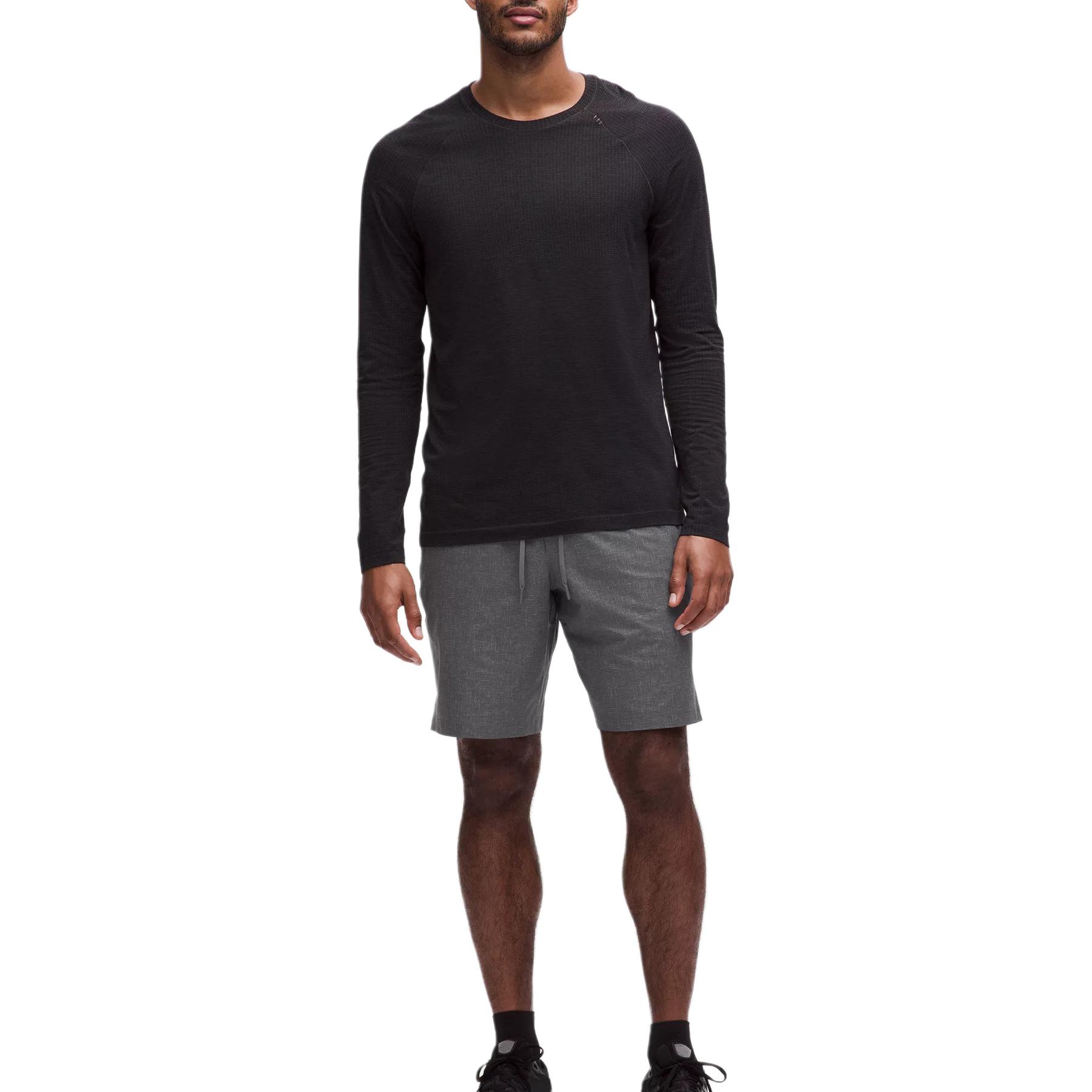 Lululemon Sports Shorts 9′ Men’s Asphalt Gray Mixed Color Diamond Textured Print