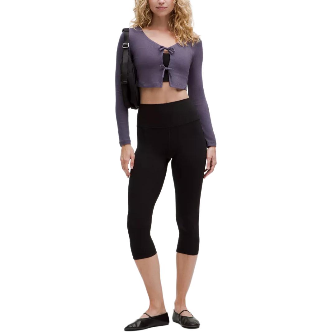 Lululemon Ribbed Tie-Front Cardigan Crop Tops Women’s