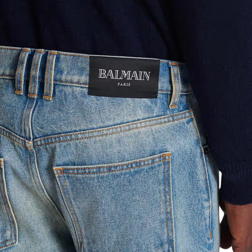 Мужские джинсы BALMAIN SS25 (синие) — фото 6