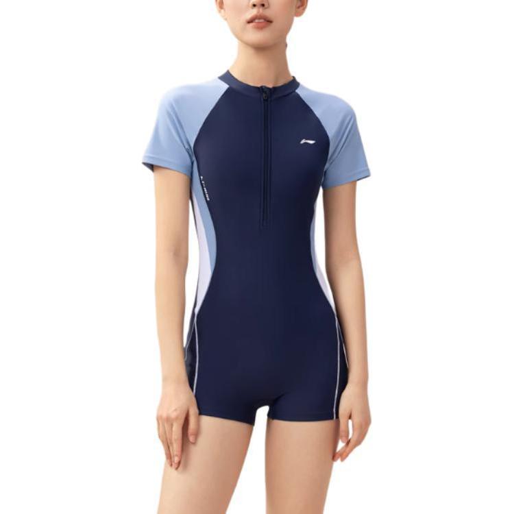Li Ning Sports Series One piece Swimsuit Women’s Ice Ocean Blue