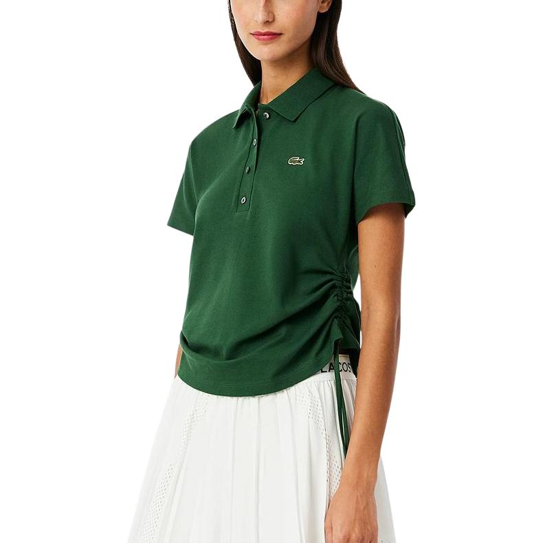 Женская футболка-поло LACOSTE (зеленая) — фото 3