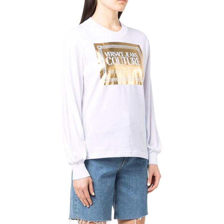 Женская футболка Versace JEANS COUTURE logo T (белый) — фото 5