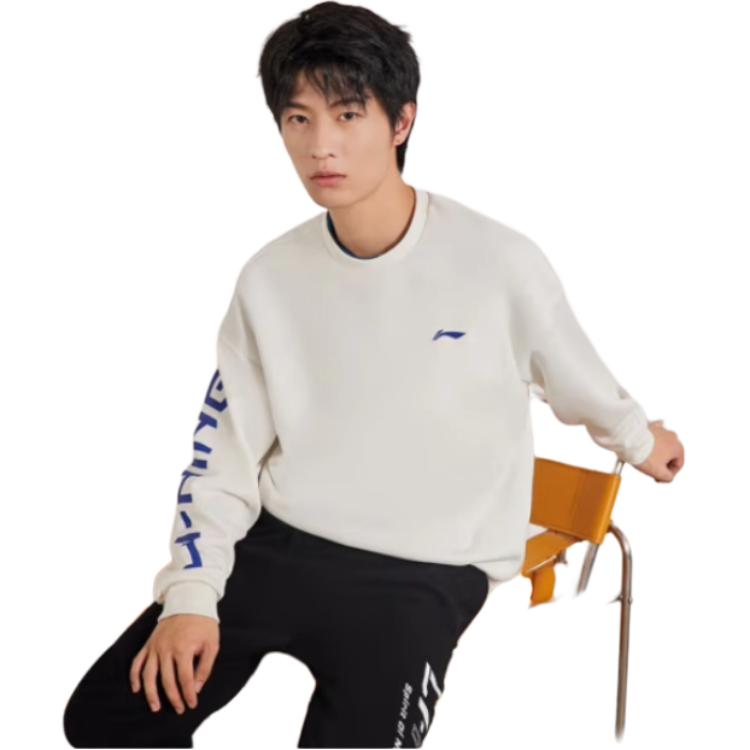 Li Ning Casual Sportswear Men’s Crew Neck Thickened And Fleece Lined