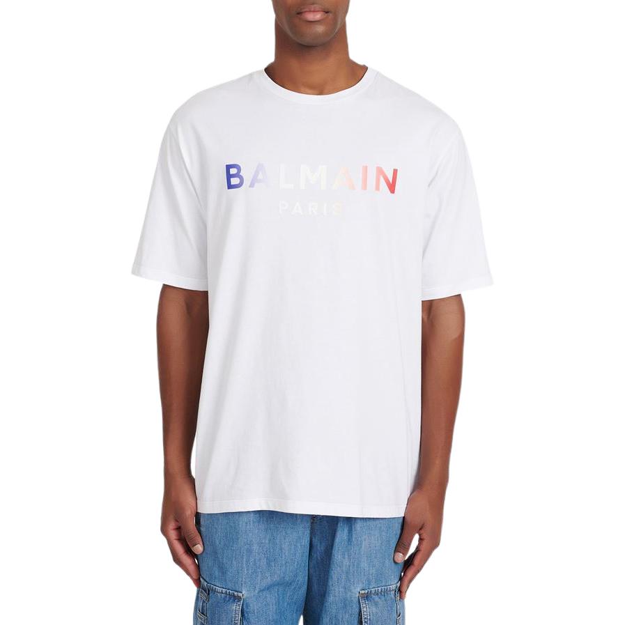 Мужская футболка BALMAIN XH2EG000BB550FA (белая) — фото 3