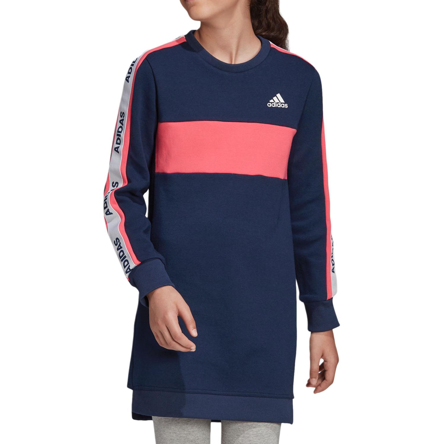 Женская толстовка adidas YG LONG (темно-синяя) — фото 2