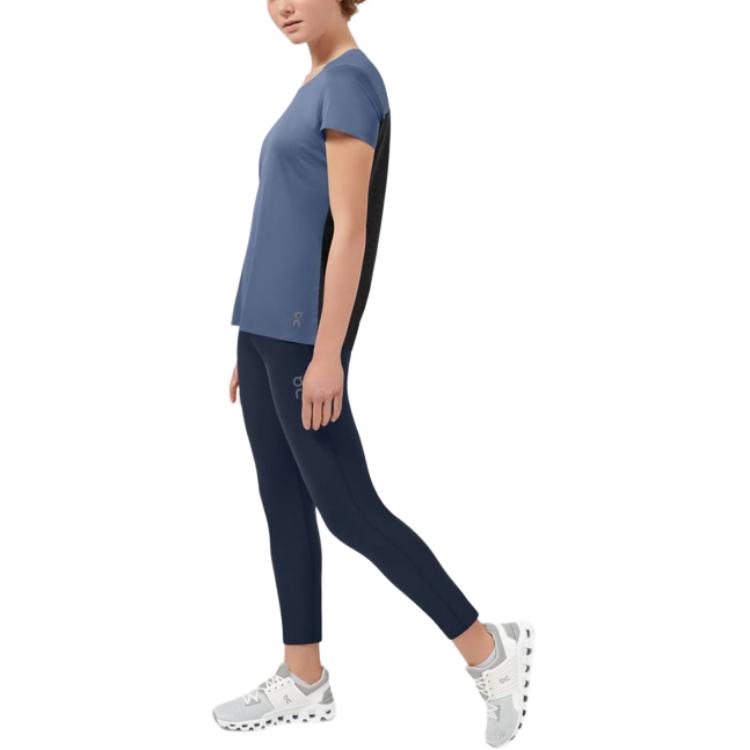 On Regular Running T Shirt Women’s Cerulean/Black