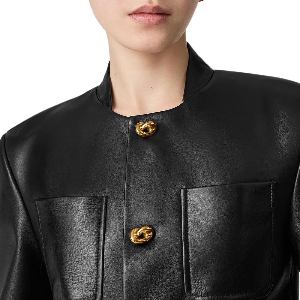 Женская куртка Bottega Veneta (черная) — фото 4