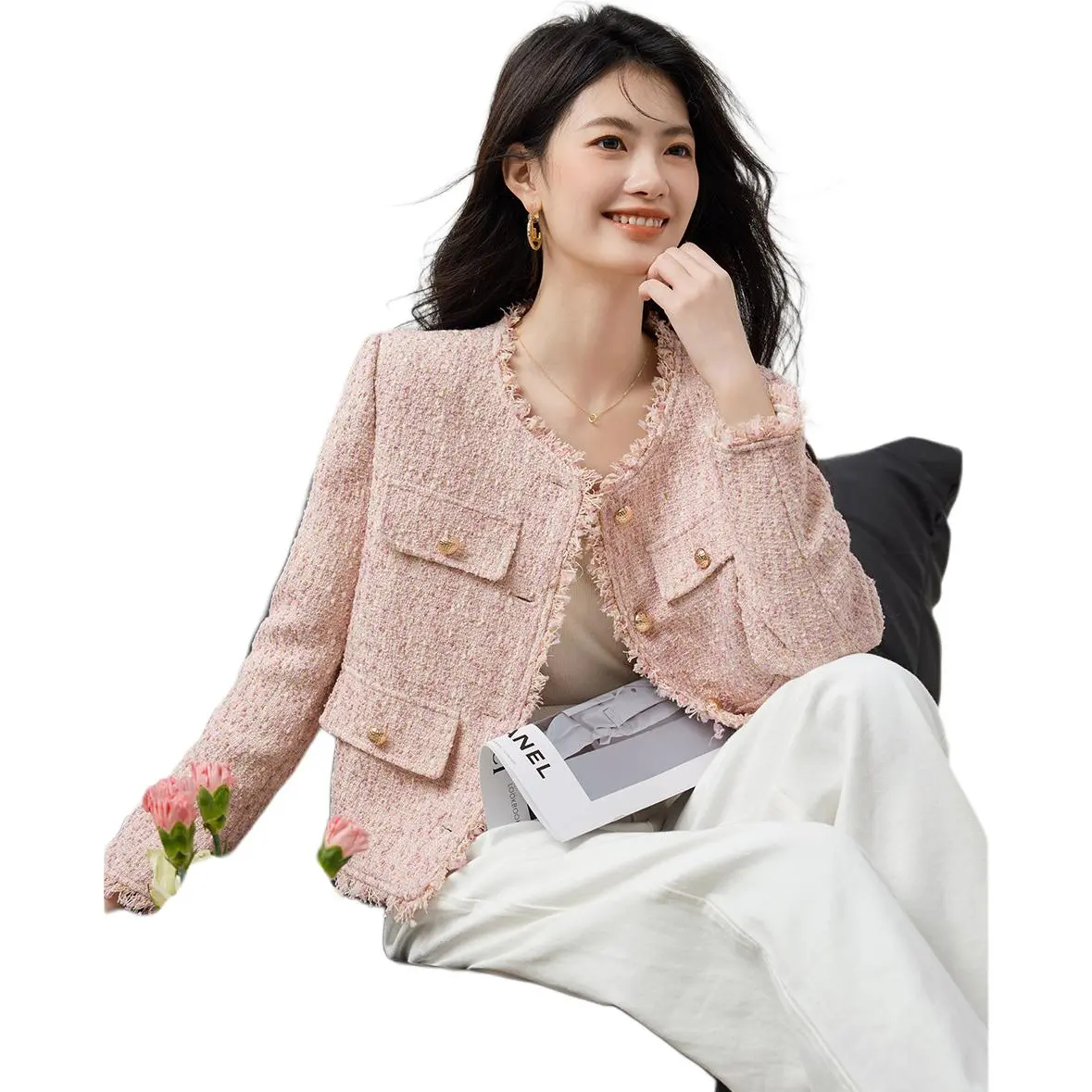 XINFEIYU Jackets Women's Pink
