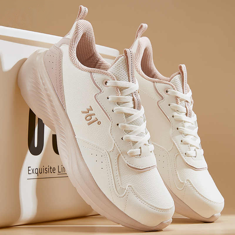 361° Slip Resistant Abrasion Resistant Low top Casual Running Shoes Women’s White Pink