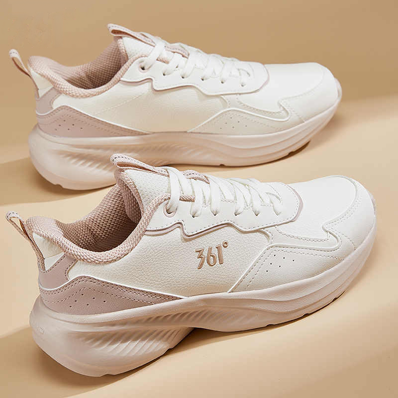 361° Slip Resistant Abrasion Resistant Low top Casual Running Shoes Women’s White Pink