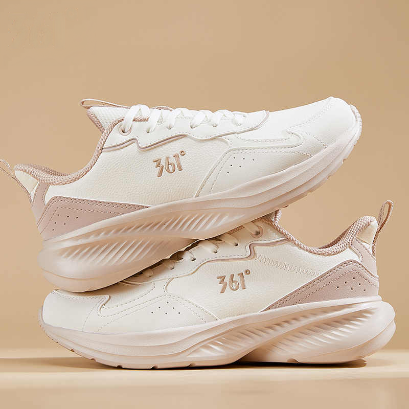 361° Slip Resistant Abrasion Resistant Low top Casual Running Shoes Women’s White Pink