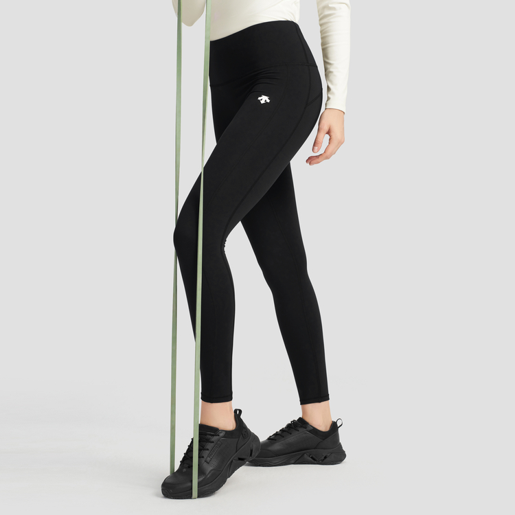 DESCENTE Training Sports Pants Women’s Black Thickened And Fleece Lined