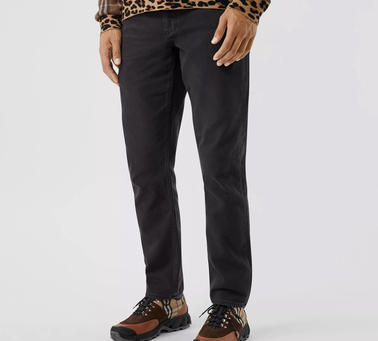Мужские штаны Burberry Denim Pants (черные) — фото 2