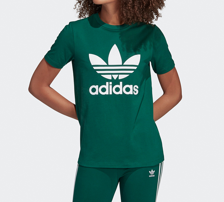 Женская футболка adidas originals (темно-зеленая) — фото 3