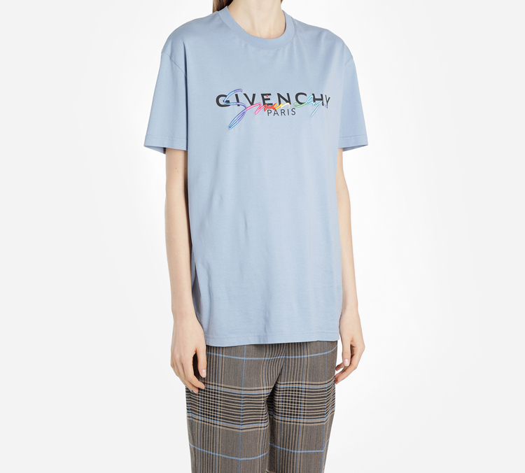 Женская футболка Givenchy (синяя) — фото 4