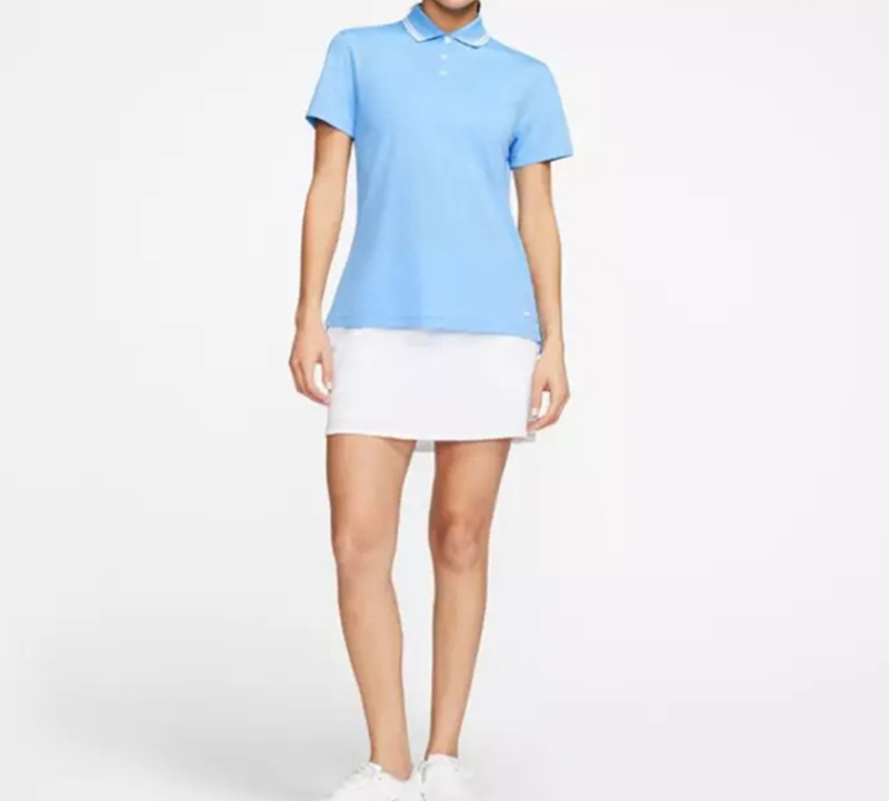 Женская футболка Nike Dri-Fit logoPolo (синий) — фото 3
