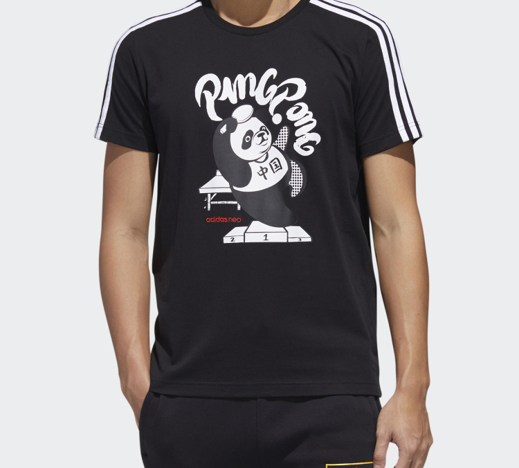 Мужская футболка adidas neo (черная) — фото 3