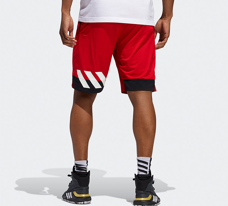 Adidas Basketball Shorts Men’s Light Scarlet Moderate Straight Fit Pants