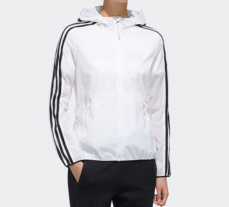 Женская куртка adidas Windbreaker 3S (белая) — фото 5