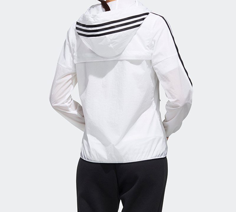Женская куртка adidas Windbreaker 3S (белая) — фото 4