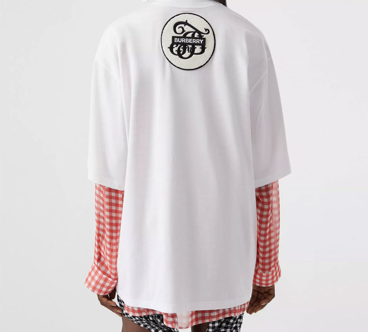 Женская футболка Burberry T (белая) — фото 4