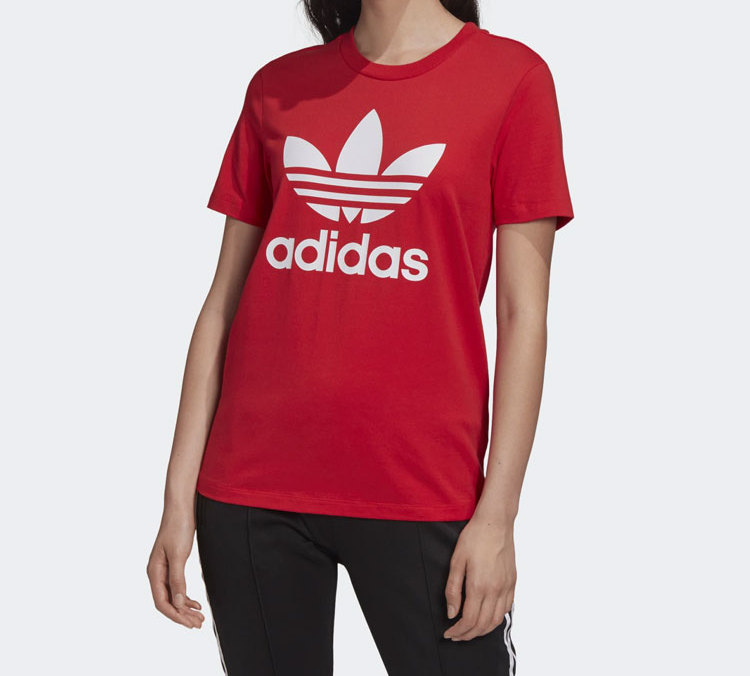 Женская футболка adidas originals TREFOIL TEE (красная) — фото 5