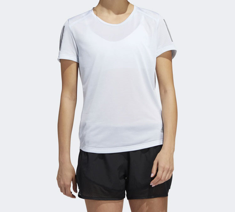 Женская футболка adidas OWN THE RUN TEE (небесно-голубая) — фото 3
