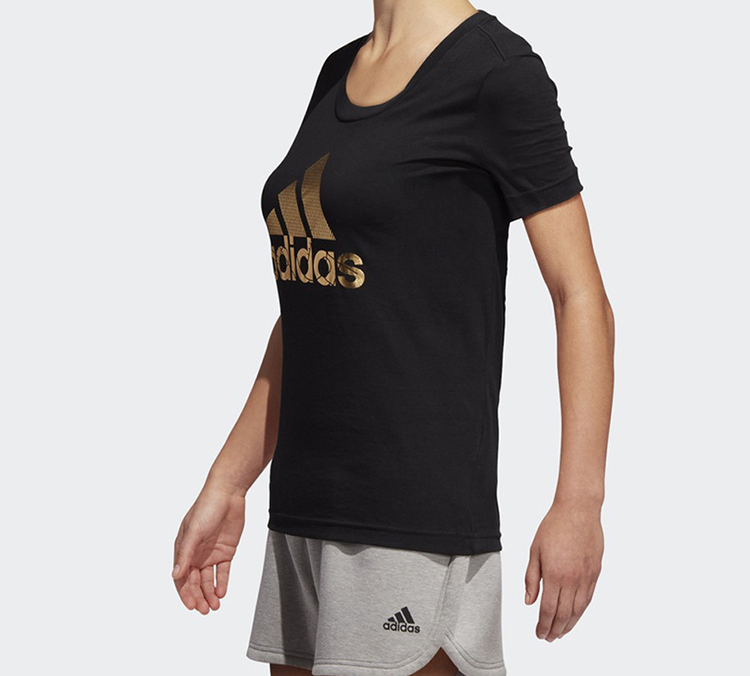 Женские футболка adidas logo T (черный) — фото 5