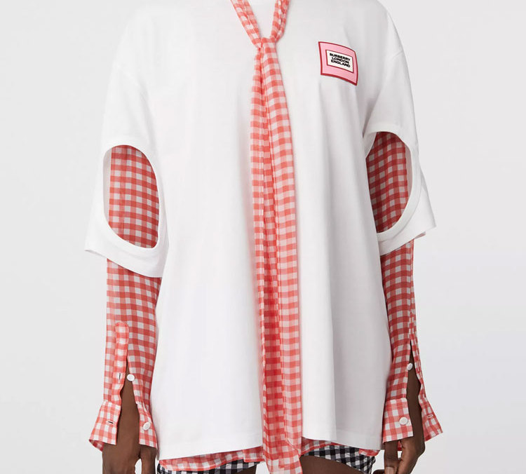 Женская футболка Burberry T (белая) — фото 2