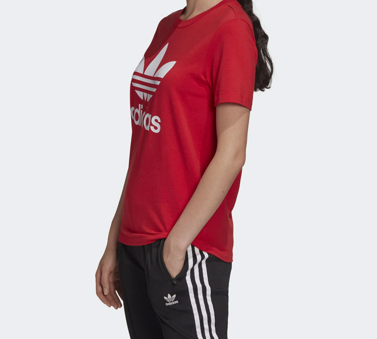 Женская футболка adidas originals TREFOIL TEE (красная) — фото 3