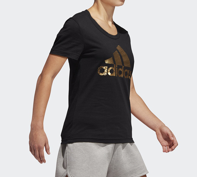 Женские футболка adidas logo T (черный) — фото 6