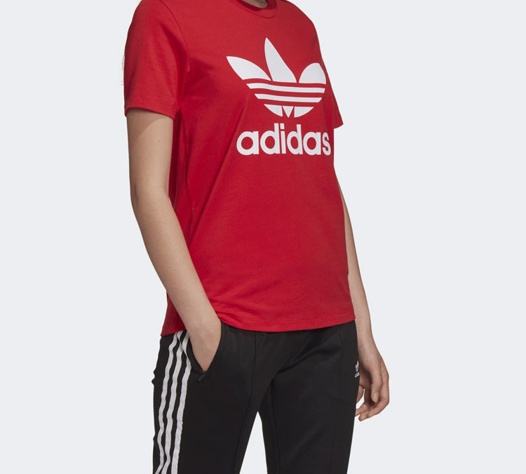 Женская футболка adidas originals TREFOIL TEE (красная) — фото 6
