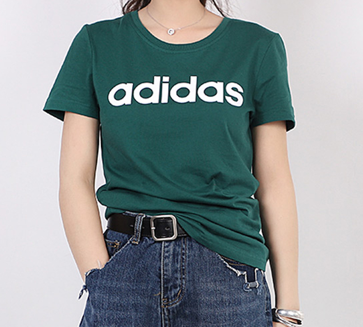 Женская футболка adidas neo M ESNTL LG T 1 (зеленая) — фото 4