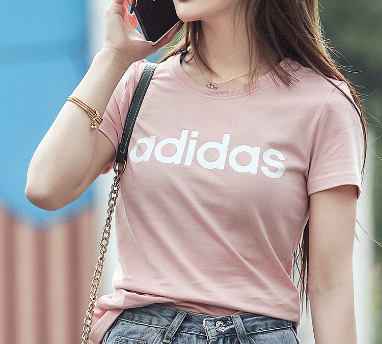 Женская футболка adidas neo (розовый) — фото 4
