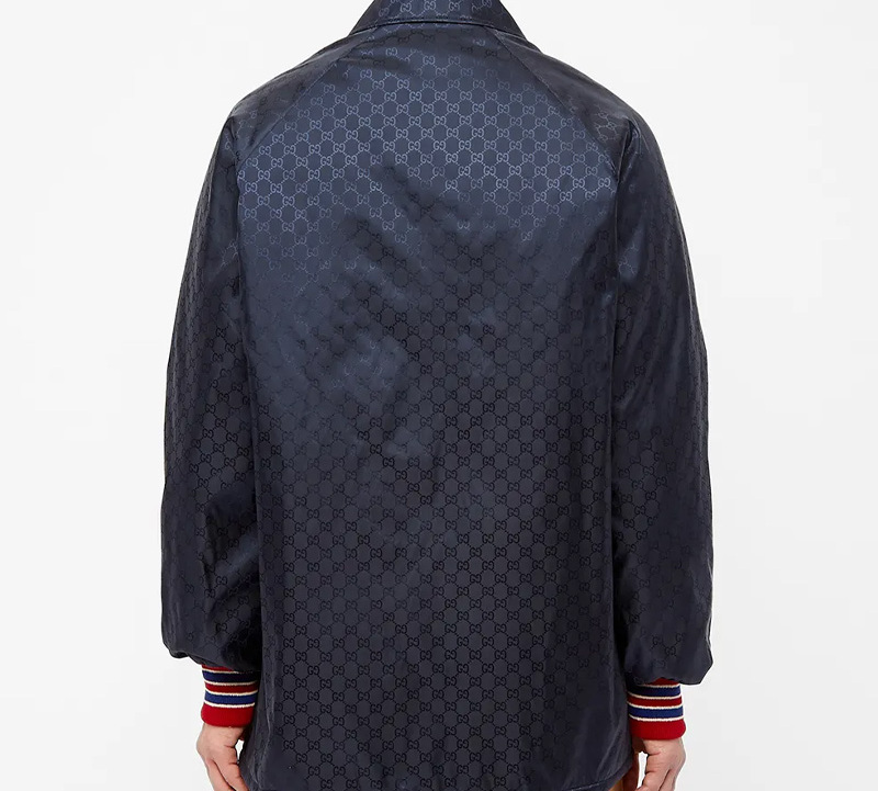 Мужская куртка Gucci GG Jacquard (темно-синяя) — фото 3