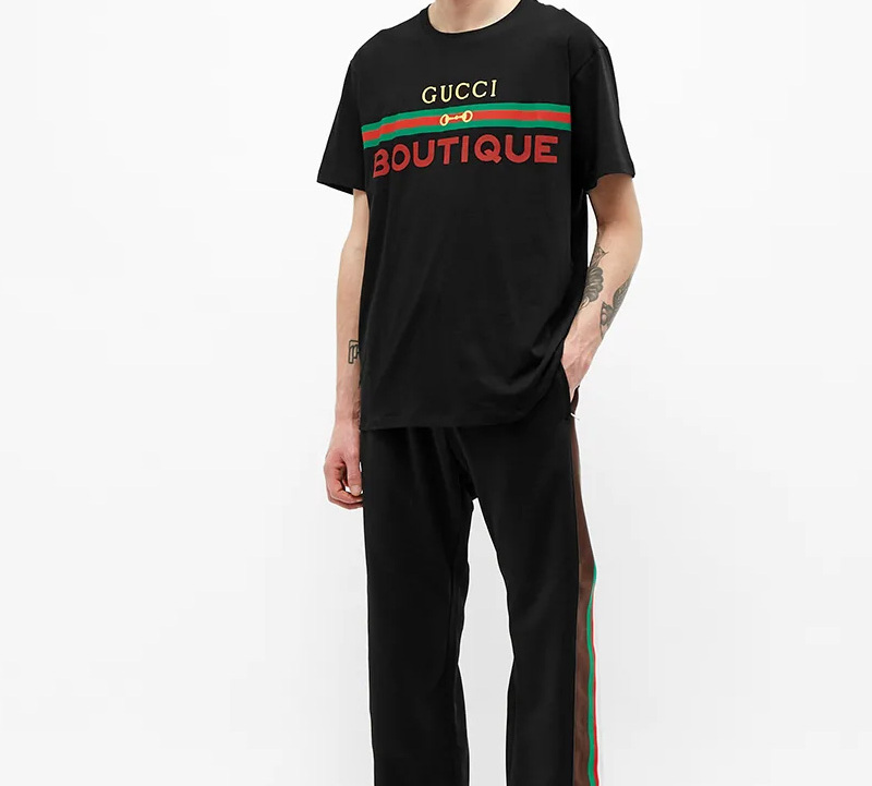 Мужская футболка Gucci SS20 LogoT (черный) — фото 4