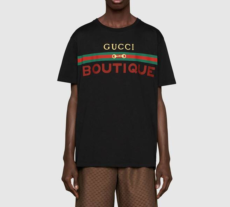 Мужская футболка Gucci SS20 LogoT (черный) — фото 5