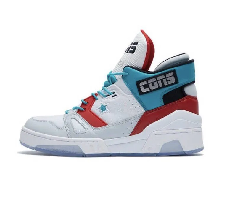 Converse ERX 260 Archive White High Top Kids' Skateboarding Shoes White Red Blue Teenagers