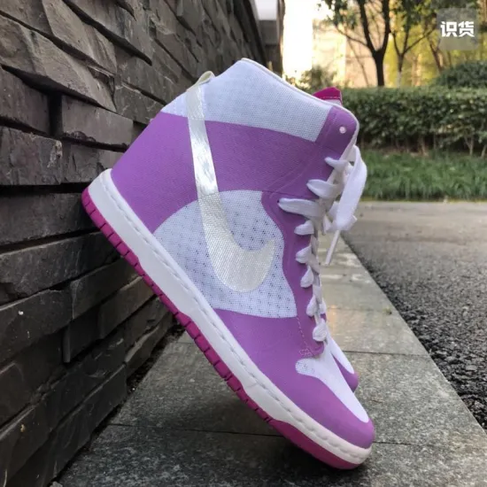 Nike Dunk Skateboarding Shoes Women's High-top White/purple
